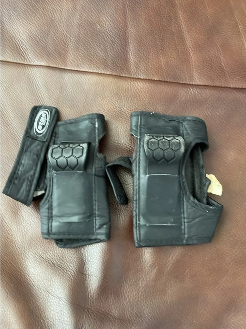 Kids Black Protective Wrist Guards with Velcro Closure